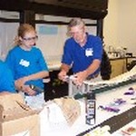 Blue camper working on her wings